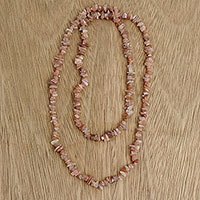 Moonstone beaded long necklace, Earthen Infatuation