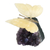 Gemstone sculpture, 'Honeyed Butterfly' - Gemstone Butterfly Sculpture in Honey Calcite and Amethyst (image 2d) thumbail