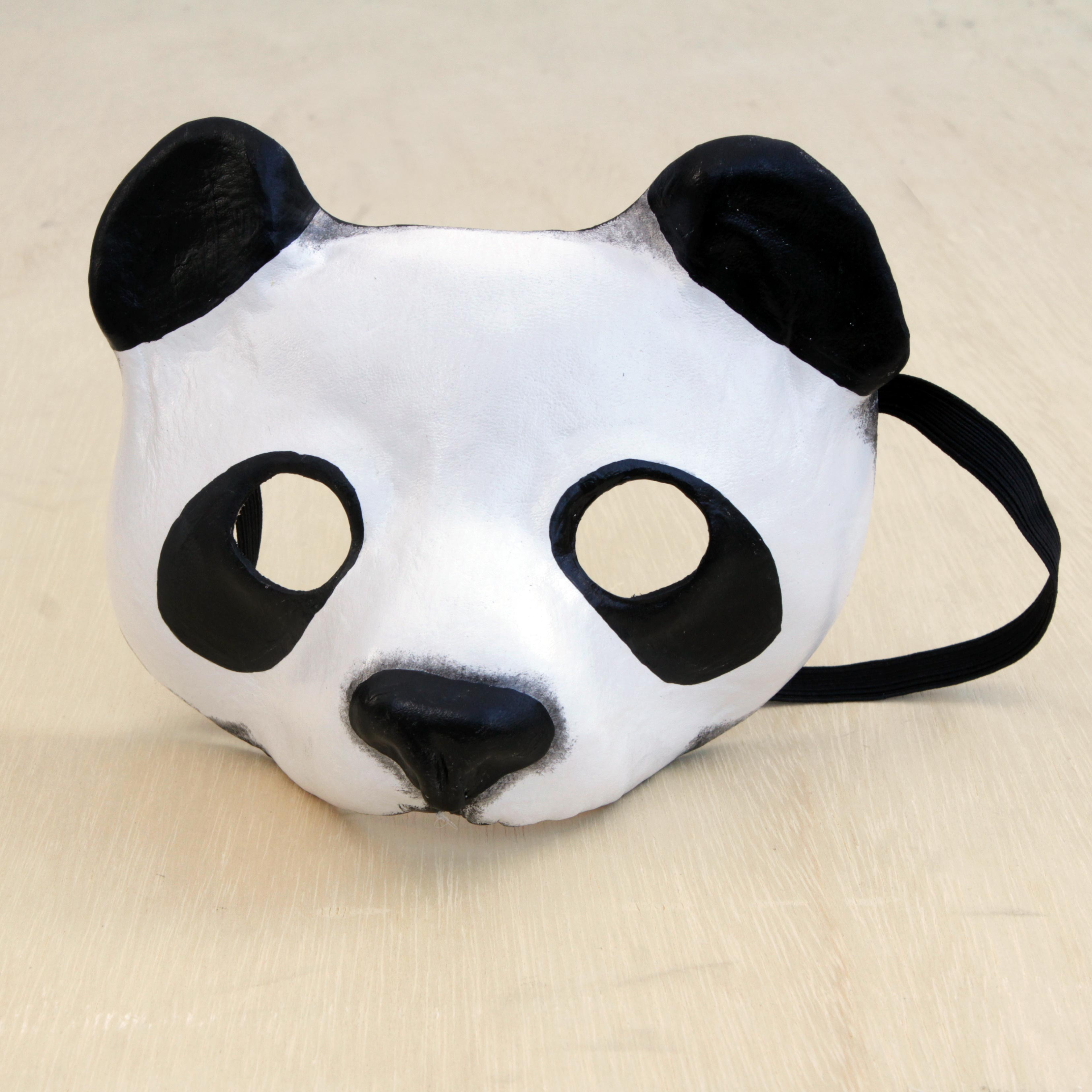 Handcrafted Leather Panda Mask from Brazil Panda Face |