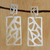 Pendientes colgantes de plata - Pendientes colgantes rectangulares de plata de Brasil