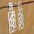 Silver dangle earrings, 'Gleaming Rectangles' - Rectangular Silver Dangle Earrings from Brazil