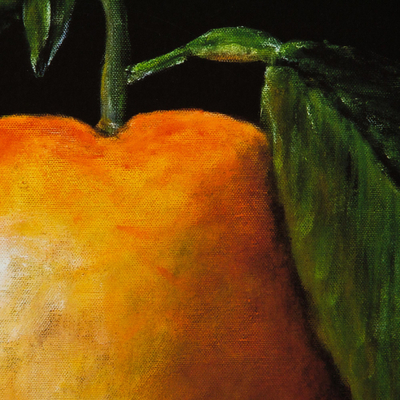 Impresión Giclee en cartulina, 'Naranja' - Impresión Giclee con tema de fruta hiperreal firmada en papel