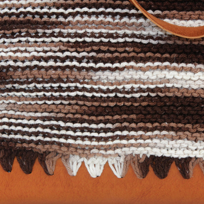 Cotton shoulder bag, 'Complex Aura' - Hand-Crocheted Cotton Shoulder Bag from Brazil