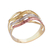 Gold cocktail ring, 'Tricolor Waves' - 10k Gold Wave Motif Cocktail Ring from Brazil (image 2a) thumbail