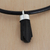 Tourmaline pendant necklace, 'Sculpted Strength' - Black Tourmaline Pendant Necklace with Black Leather Cord (image 2c) thumbail