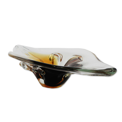 Tafelaufsatz aus mundgeblasenem Kunstglas, 'Clear Canoe'. - Tafelaufsatz aus mundgeblasenem Kunstglas, hergestellt in Brasilien