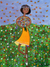'Prima Donna of the Savannah' - Original Signed Naif Painting of a Young Brazilian Dancer thumbail