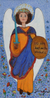 Erzengel Michael - Signiert Naif Kunstgemälde des Erzengels St. Michael