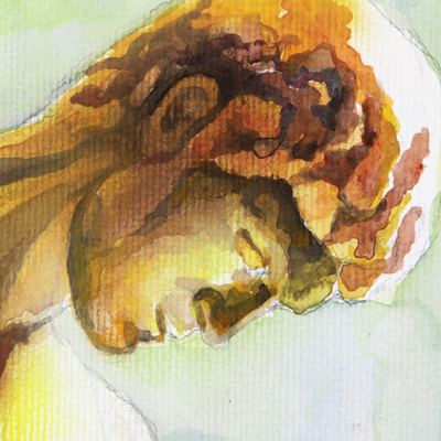 'Greek' - Brazilian Watercolor on Paper Painting of a Man