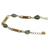Gold plated golden grass link bracelet, 'Harvest Bounty' - Golden Grass and Green Quartz Link Bracelet
