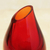 Art glass decorative vase, 'Fiery Droplet' - Red-Orange Murano-Inspired Art Glass Decorative Vase (image 2b) thumbail