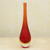 Art glass decorative vase, 'Arrested Flame' - Red-Orange Murano-Inspired Art Glass Decorative Vase thumbail