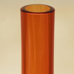 Art glass decorative vase, 'Arrested Flame' - Red-Orange Murano-Inspired Art Glass Decorative Vase