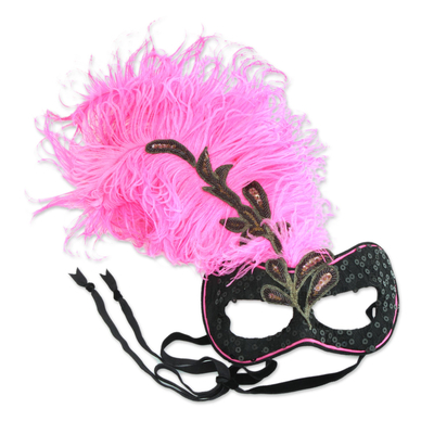ostrich feather mask
