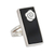 Agate cocktail ring, 'Night Rose' - Black Agate Ring with Sterling Silver Rose Accent (image 2d) thumbail