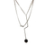 Halskette mit Anhänger aus Achat und Sterlingsilber - Halskette mit Blitzanhänger aus Sterlingsilber und schwarzem Achat