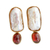 Gold plated cultured pearl and garnet drop earrings, 'Renaissance' - Cultured Pearl Garnet and 18K Gold-Accented Drop Earrings thumbail