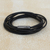 Leather wrap bracelet, 'Sleek Confidence' - Handmade Black Leather Wrap Bracelet from Brazil (image 2) thumbail