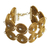Gold plated golden grass link bracelet, 'Spiral Play' - Golden Grass and Rhinestone Spiral Motif Wristband Bracelet