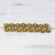 Pulsera de eslabones de hierba dorada bañada en oro - Pulsera con motivo de espiral de hierba dorada y diamantes de imitación