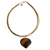 Gold plated tiger's eye and golden grass statement necklace, 'Smolder' - Tiger's Eye Pendant with Golden Grass Cord Necklace (image 2a) thumbail