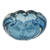 Art glass bowl, 'Blue Shell' - Brazilian Hand Blown Blue Murano Inspired Glass Bowl