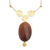 Gold and sunstone pendant necklace, 'Sunkissed Garden' - 18K Gold-Accented Flower Motif and Sunstone Pendant Necklace