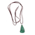 Amazonite pendant necklace, 'Sea Drop' - Amazonite Pendant Necklace with Long Leather Cord (image 2d) thumbail