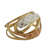 Tri-color gold cocktail ring, 'Diamond Waves' - Wavy Tricolor 10k Gold Cocktail Ring from Brazil (image 2c) thumbail
