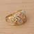 Gold cocktail ring, 'Tricolor Diamonds' - Tricolor 10k Gold Cocktail Ring from Brazil thumbail