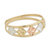 Tri-color gold band ring, 'Five Stars' - Square Motif 10k Gold Band Ring from Brazil (image 2a) thumbail