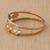 Tri-color gold band ring, 'Five Stars' - Square Motif 10k Gold Band Ring from Brazil (image 2b) thumbail