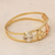 Tri-color gold band ring, 'Five Stars' - Square Motif 10k Gold Band Ring from Brazil (image 2c) thumbail