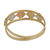 Tri-color gold band ring, 'Five Stars' - Square Motif 10k Gold Band Ring from Brazil (image 2d) thumbail