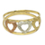 Gold band ring, 'Tricolor Hearts' - Heart Motif 10k Gold Band Ring from Brazil (image 2c) thumbail