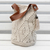 Cotton bucket bag, 'Diamond Crochet in Ivory' - Crocheted Cotton Bucket Bag in Ivory from Brazil (image 2b) thumbail