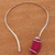 Halskette mit Achathalsband - Halsbandhalskette aus rosafarbenem Achat und Edelstahl