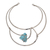 Howlite collar necklace, 'Queen's Sea' - Blue Howlite and Stainless Steel Collar Necklace
