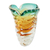 Art glass vase, 'Spiraling Twister' - Hand Blown Amber and Green Art Glass Vase from Brazil (image 2b) thumbail
