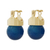 Gold plated agate drop earrings, 'Azure Acorn' - 18k Gold-Plated Azure Agate Drop Earrings from Brazil (image 2a) thumbail