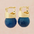 Gold plated agate drop earrings, 'Azure Acorn' - 18k Gold-Plated Azure Agate Drop Earrings from Brazil (image 2b) thumbail