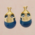 Gold plated agate drop earrings, 'Azure Acorn' - 18k Gold-Plated Azure Agate Drop Earrings from Brazil (image 2c) thumbail