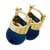 Gold plated agate drop earrings, 'Azure Acorn' - 18k Gold-Plated Azure Agate Drop Earrings from Brazil (image 2d) thumbail