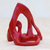 Resin sculpture, 'Red Arabesque' - Red Resin Abstract Sculpture Handcrafted in Brazil