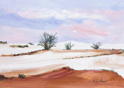 'Dunes of Cabo Frio' - Original Brazilian Beach Scene Painting in Pastel Colors