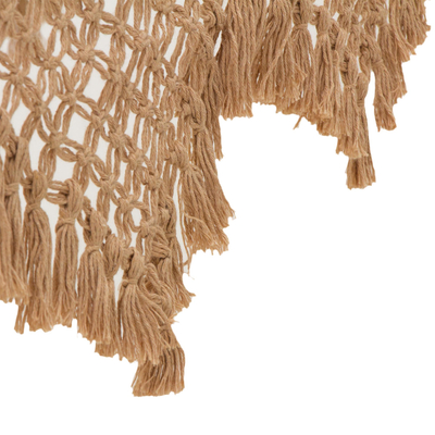 Cotton hammock, 'Solitary Pleasure' (single) - Handwoven Striped Single Cotton Hammock from Brazil