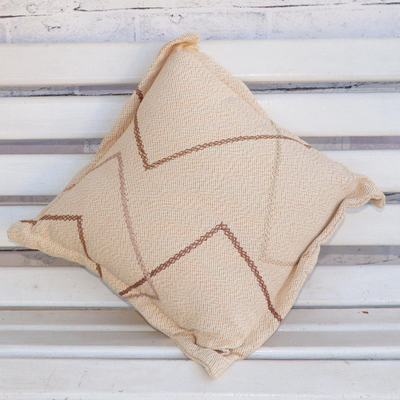 Cotton cushion cover, 'Brazilian Geometry' - Geometric Cotton Cushion Cover Handwoven in Brazil