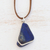 Lapis lazuli pendant necklace, 'Glory of the Amazon' - Handcrafted Lapis Lazuli Cord Pendant Necklace from Brazil thumbail
