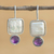 Amethyst and cultured pearl drop earrings, 'Grandeur' - Amethyst and Cultured Pearl Drop Earrings from Brazil (image 2) thumbail