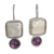 Amethyst and cultured pearl drop earrings, 'Grandeur' - Amethyst and Cultured Pearl Drop Earrings from Brazil thumbail